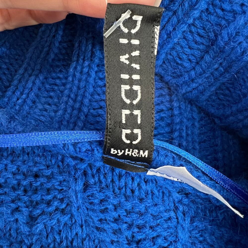 Divided by H&M Royal Blue Sleeveless Shawl Collar Knit Button Cardigan Sz 6 - Picture 10 of 11